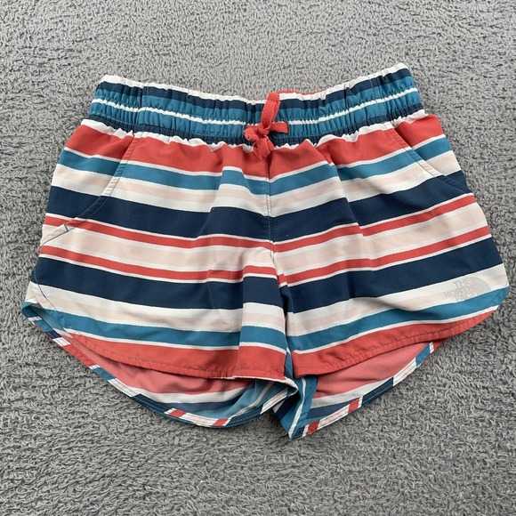 The North Face Shorts Womens XS Multicolor Striped Swim Running Nylon Athletic - Picture 1 of 10